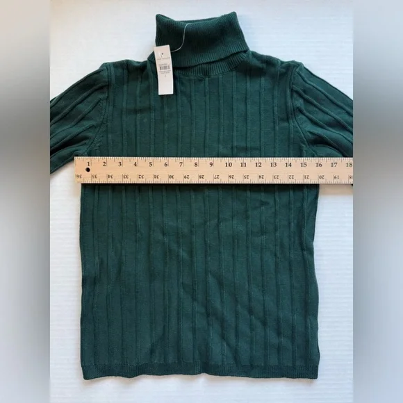 NWT Ann Taylor Ribbed Turtleneck Sweater Pine Grove Green Size S - Picture 8 of 14